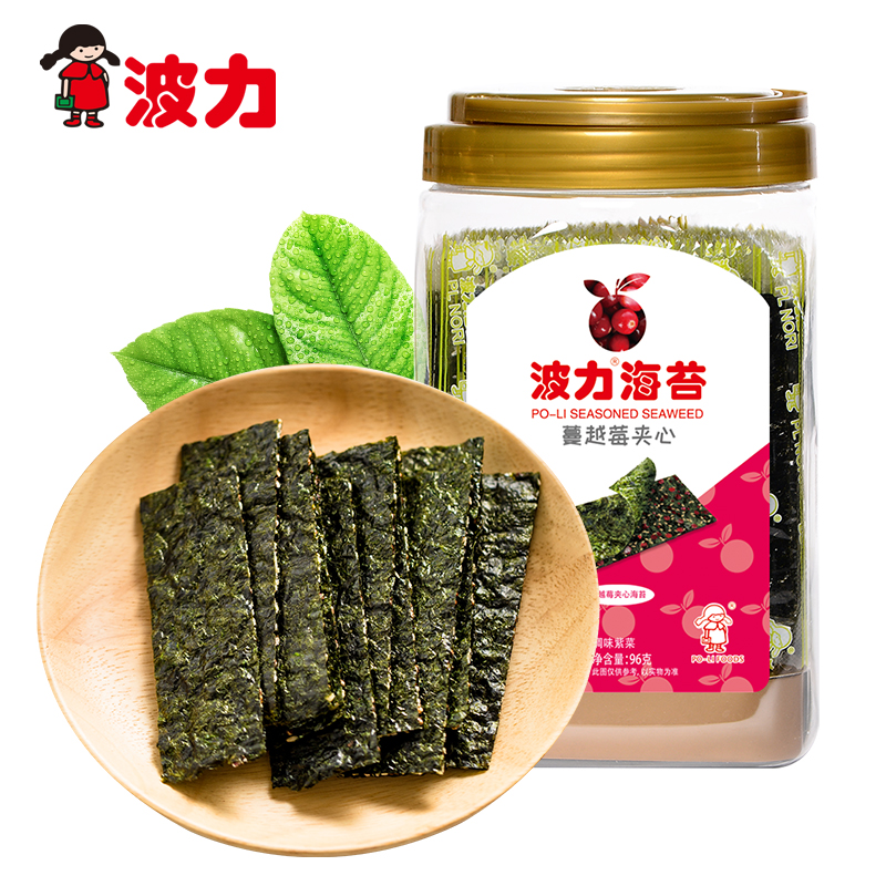 波力海苔蔓越莓夹心脆96g